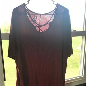 Red 24/7 shirt with cross detail